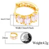 Nieuwe Mode Gepersonaliseerde 18K Vergulde Iced Out CZ Cubic Zirconia Hoop Oorbellen Hip Hop Bling Diamond Earring Stud Sieraden voor Mannen Vrouwen