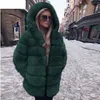 Jaycosin 2018 moda mulheres sólidas espessas mulheres quentes luxo casaco de pele falsa casaco de outono inverno quente 18nov5