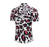 Partihandel Designer Mens Kläder Casual T Shirts Män Kortärmad T-shirts Digital Leopard Skriv ut Holiday Camp Turn-down Collar Tops Beach Shirts