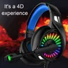 Dla PS4 Gaming Luminous Headphones LED 4D Stereo RGB Marquee Słuchawki Słuchawki z mikrofonem dla Xbox One / Laptop / Komputer Tablet Gamer A20