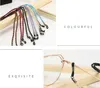 Quality leather weaving sunglasses string ultra-light chain anti-slip readingglasses rope neck cord retainer silicon loop freeshipping