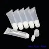 20PCS إفراغ ملمع الشفاه أنابيب الحاويات التجميل التغليف البلاستيك اللين واضح 8ML 12ML السفر الضغط ملمع الشفاه أنبوب PE اغطية لامع