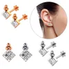 Presentes jóias de aço inoxidável de qualidade superior Cubic Zirconia Brinco Studs Ear Piercing brincos de diamante Penetrante para mulheres dos homens Atacado