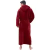 Mäns vinter förlängda plysch sjal badrock hemkläder långärmad mantel kappa badrock peignoir homme peignoir homme drops296s