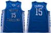 커스텀 노스 캐롤라이나 타르 힐 2020 NCAA 농구 콜 앤 안토니 빈스 카터 5 Nassir Little Garrison Brooks Michael UNC College Jersey