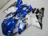 ZXMotor Free Custom Fairing Kit för Yamaha R1 1998 1999 Vitblå Svart Fairings YZF R1 98 99 BC24