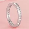 Choucong Nueva joyería de lujo pura 100% Plata de Ley 925 completa T corte princesa piedras preciosas de topacio blanco anillo de boda regalo N264J