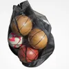 Basketsäck Ball Förvaringsväska Sport Mesh Dragsko Utomhus Extra Large Fotboll Bärnät Fotboll Axelväska Bollar #0108