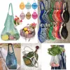 Reusable String Shopping Fruit Vegetables Grocery Bag Shopper Tote Mesh Net Woven Cotton Shoulder Bag Hand Totes Home Storage Bag dc914