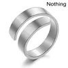 Anel personalizado Aço inoxidável personalizado 2 nomes gravados anéis de promessa simples para mulheres mamãe aniversário jóias nameplate anel