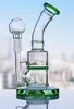 6.7 Inchs Hookahs Mini Bong heady Dab Rigs comb Bongs Water Pipes Green Percolator With 14mm Bowl