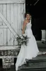 Country Casual Wedding Dresses Lace Strapless Wedding Gown robe de mariee Boho sexy backless wedding dress Chiffon Bottom Bridal Gowns