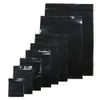 Самоуплотняющиеся полиэтиленовые пакеты черного цвета, полиэтиленовые пакеты, сумки на молнии, черная упаковка для хранения, сумка 10x15 см 20x30 см1