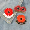 Festivo Partido Suprimentos Peito Pulpin Novo Design Vermelho Esmalte Poppy Flor Broche Remembrance Remembrance Domingo Liga Veterans Dia Memorial Day Lapel Pins