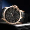 ONOLA brand unique quartz watch man luxury rose gold leather cool gift for man watch fashion casual waterproof Relogio Masculino5370566