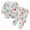 Barnkläder Payamas SovaSuits Baby Sommar Pajamas Air Condition Homewear Bamboo Bomull Sleepwear Set Set Cartoon Tops Byxor Outfits B6027