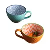 Keramisk handmålad kaffekopp Creative Vintage Cup Cafe Bar levererar präglad personlighetsfrukost kopp färgglad handmålad T200523