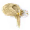 Верхнее качество 100% человеческих волос Remy Блондин Цвет Micro Link Loop кольцо Наращивание волос Бразильское прямые 1g / s 100strands