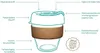カスタム透明コルクスリーブ旅行再利用可能なシリコーンのふた付きガラスコーヒーカップ