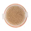 Brosse ronde pour le corps en crin de cheval naturel sans poignée Brosses de douche pour bain de peau sèche SPA Massage Brosses de douche en bois LX7421