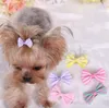 Dog Hair Bows Clip Pet Cat Puppy Grooming Striped Bowls For Hair Accessories Designer 5 Colors DA175