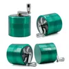 Partihandel 100 st zinklegeringslipor Multicolor Herb Grinder 4 -delad diameter 55 mm Handtagning Spice Metal Grinder GR172