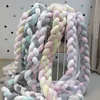 Ins Hot 2m lengte baby bed pluche kussens hek decor puur weven pluche knoop knoop krib bumper protector kinderkamer