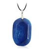 Collier en pierre naturelle pendentif ovale en agate collier en cristal de pierre brute à angle double face pendentif cadeau exquis