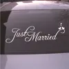 300pcs Just Married Car Decals Window Stickers Window Cling 8' x 23.5' White Perfect for Wedding Honeymoon