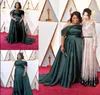 Robes de bal Oscar vert foncé, plus la taille sur l'épaule robes de soirée de célébrités robes de soirée tapis rouge nouveauté robes de mari￩e