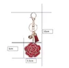 Mode Smycken Nyckelringar Rhinestone Crystal Rose Blomma Nyckel Kedjor Ringar Tassel Handväska Hängar Present Bil Charms Nyckelring För Kvinnor Guld 4 Färg