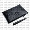 handväska antithef det första lagret av läder kuvert väska män krokodil mönster mobiltelefon koppling mynt plånbok man pengar klipp handdesigner