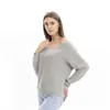 2020 de descuento en el hombro suéter mujeres invierno suéter cálido hembra punto femenino femenino suelto manga larga saltadores damas prendas de punto