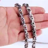 Offre spéciale 8/12/15mm de large argent/or en acier inoxydable chaîne byzantine collier Bracelet bijoux cadeau 7-40"