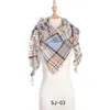 Plaid Scarf Girls Check Tassel Wraps Grid Lattice Shawl Oversized Triangle Neck Scarves Fringed Pashmina Winter Neckerchief Blankets DYP6456