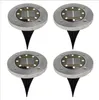 Solljus Jord Solar Powered Garden Lampa Utomhusväg Led Light 4pcs / Set Yard Lawn Lampor Solar Landscape Light Decoration 8led LT1075