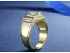 Originele echte hoge kwaliteit 925 zilver / geel goud vullen bruiloft engagement sieraden man ring groothandel gratis verzending MJ015