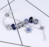 Charmpärlor passar för smycken 925 Silverarmband Snöflinga Pendant Bangle Blue Sky Pumpkin Cart Charms Diy Jewelry With Present Box4373979