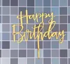 골드 실버 블루 컵 케이크 케이크 토퍼 행복 한 생일 케이크 탑 플래그 사랑 가족 생일 파티 베이킹 장식 용품 GB1176