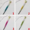 Ballpoint penna roterande metall penna kristall kulspetspenna med stor diamant mode skol student lyx kontorsmaterial 300pcs t1i1592