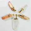 Natural Quartz Crystal Pillar Pendant Druzy Drusy Crystal Cluster Pendants Necklace for Women Jewelry