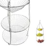 Tier 3 fio pendurado Fruit Basket Flor Titular simples armazenamento Easy Clean cesto Modern Home Cozinha Storage ZC2561