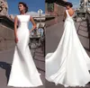 Charming New Elegant Wedding Dress Satin Sleeveless Backless Cathedral Train Long Bridal Gowns Custom Made