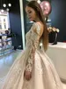 Poet Illusion Sleeves Nigerian Lace Ball Gown Bröllopsklänningar 2020 Scoop Sexy Open Back Ruched Bridal Dress With Train Vestidos de Novia