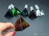 6color colorful 14.4mm 18mm male Triangle 3D Diamond Glass tobaccoi Bowl for Glass tobacco water smoking bongs pipe