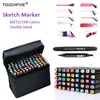 TouchFive Marker Pennen 60/72/168 Kleuren Animatie Sketch Markers Set Tekening Marker Pen voor Kunstenaar Manga Marker Borstel Supplies C18112001