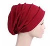 Nouveau coton élastique Wrap tête Turban chapeau couleur unie femmes chaud hiver Hijab Bonnet foulard casquette intérieure pour les femmes musulmanes 1811922