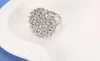 Hyperbolischer Ring mit großer Blume, Mikro-Inlay, weißer, klarer Zirkonia-Stein, brillanter Schmuck aus reinem Silber, Damenring mit Stempel 925
