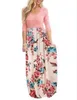 Floral Maxi Dresses Women Flowers Casual Dresses Long O Neck Vintage Dress Party Sundress Bodycon Designer Slim Dress Clothes Vestidos C6804