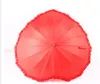 Parapluie en forme de cœur rouge pour femmes, pour la saint-valentin, fête de mariage, fiançailles, accessoires Photo, à long manche
